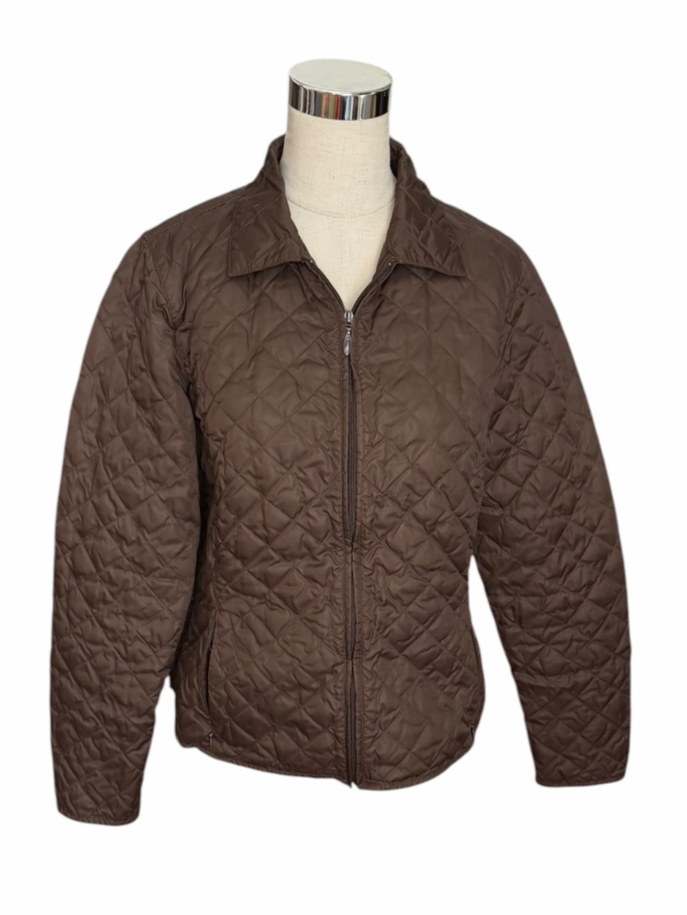 Eddie Bauer Brown Quilted Lightweight Women’s Zip Jacket